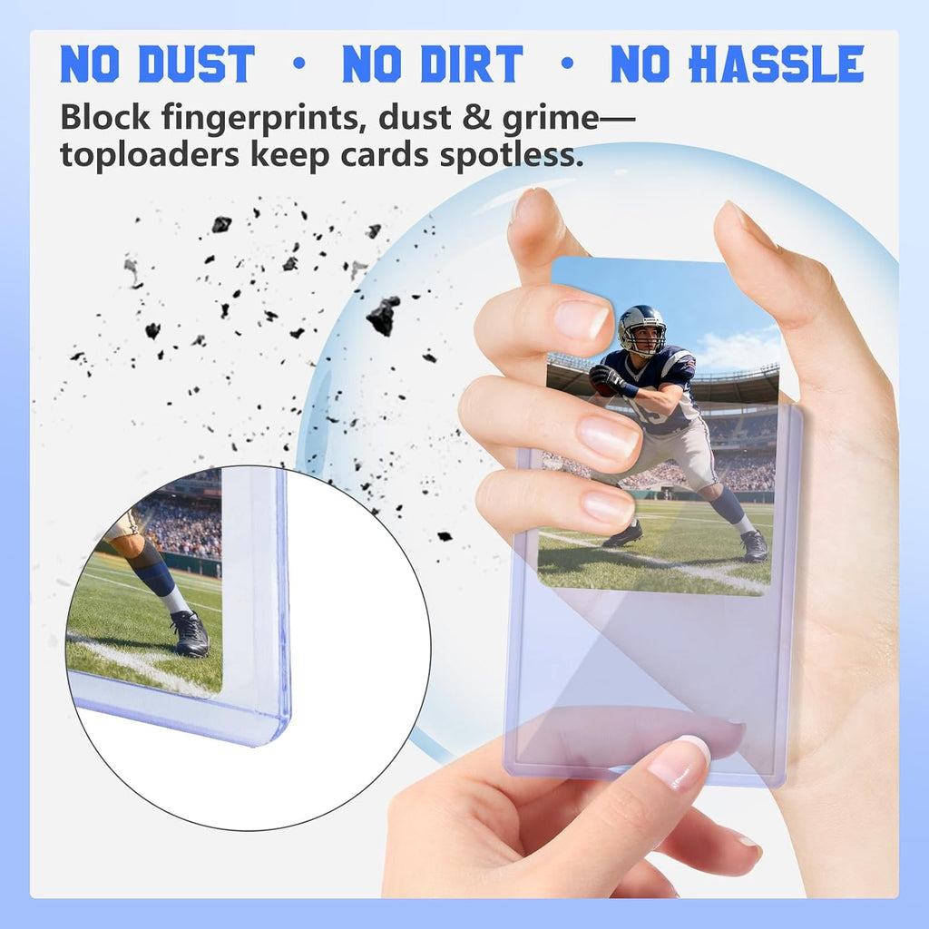 20 Top Loaders Card Load Holder Storage for Trading Cards Sports Sleeves Hard Plastic 55 Point Protective Toploaders