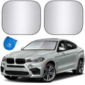 Windshield Sun Shade with Shield-X Reflective Technology. See Size-Chart with Your Vehicle. Foldable 2-Piece Car