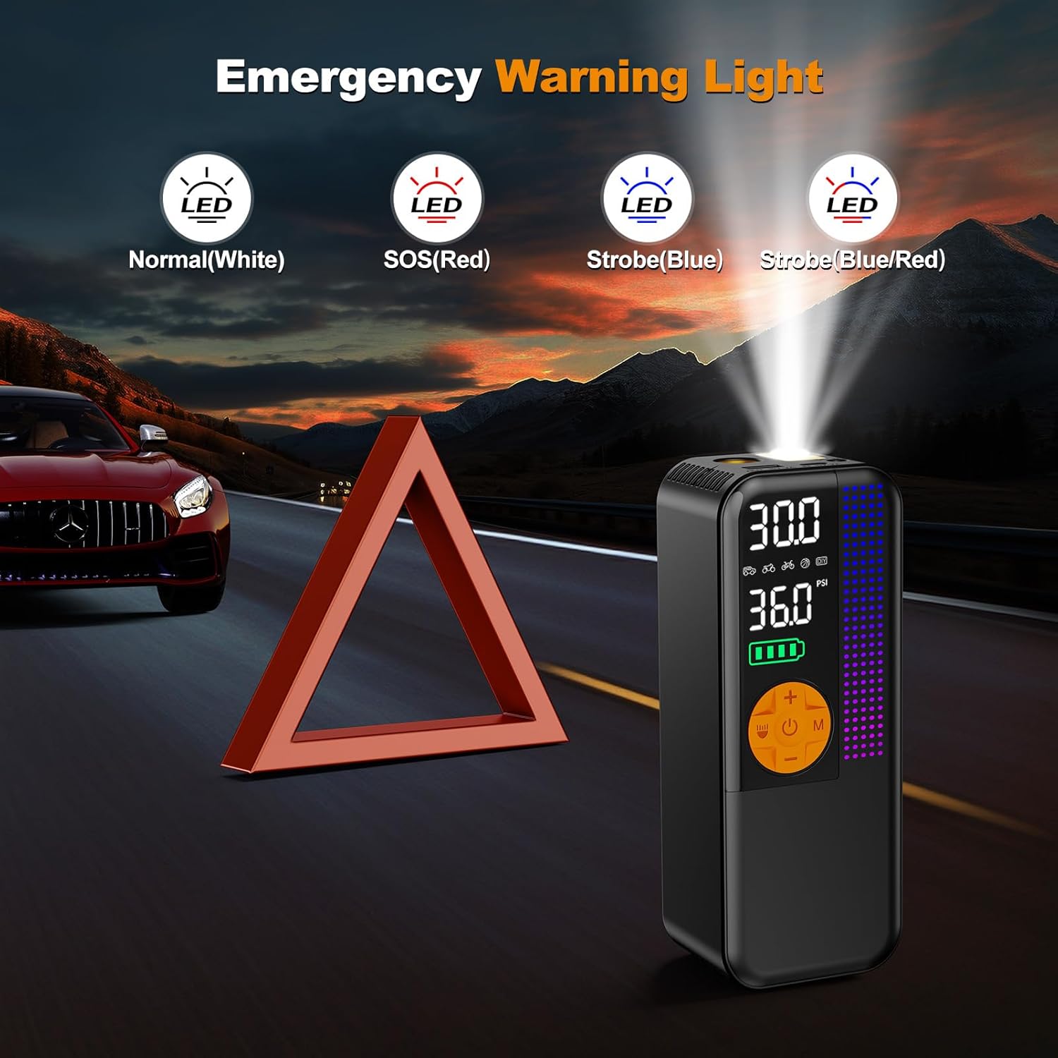 Jump Starter with Air Compressor,5500A Portable Car Battery Booster(All Gas & 10L Diesel) with 150PSI Cordless Auto