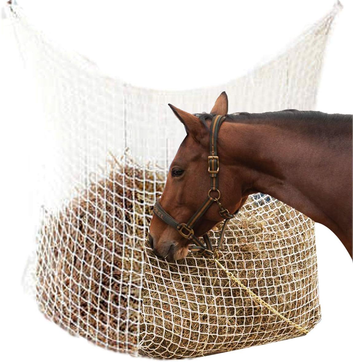 Hay Net Slow Feed Bag for Horse Feeder Full Day Feeding Grazing Extra Large (63"x40")