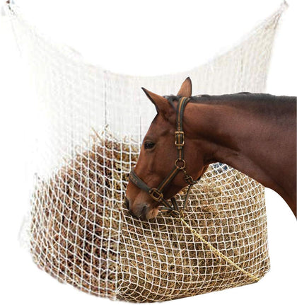 Hay Net Slow Feed Bag for Horse Feeder Full Day Feeding Grazing Extra Large (63"x40")
