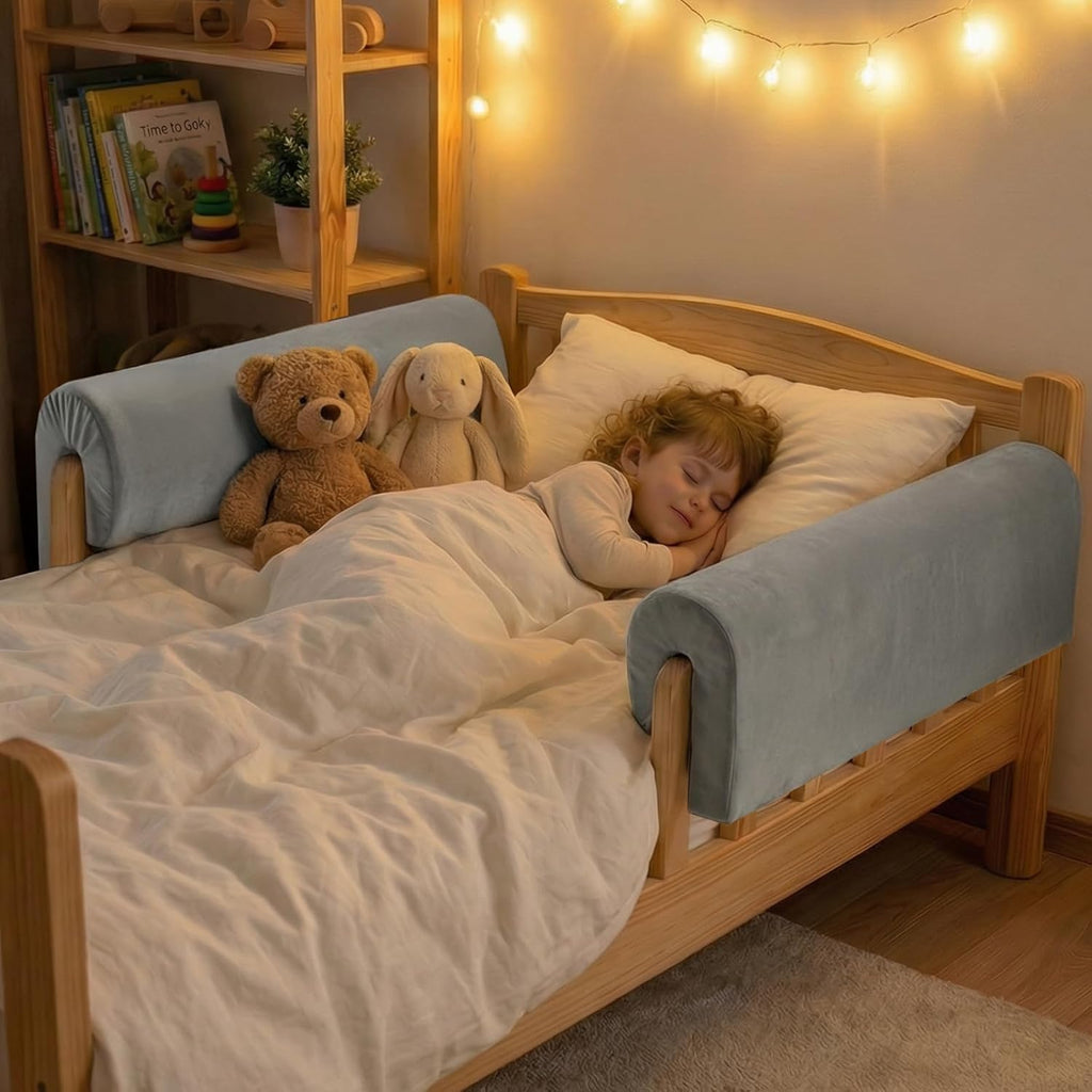 Toddlers' Bed Rail Bumpers Protector, Children's Bed Guardrail Padding, Soft Cushioned Barrier, Increased Height