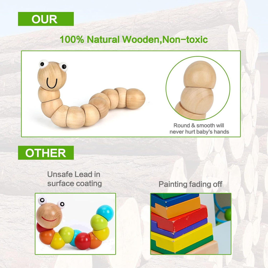 Kids Musical Instruments,100% Natural Wooden Music Percussion Toy Sets, 23 Pcs Tambourine Xylophone Toys for Kids