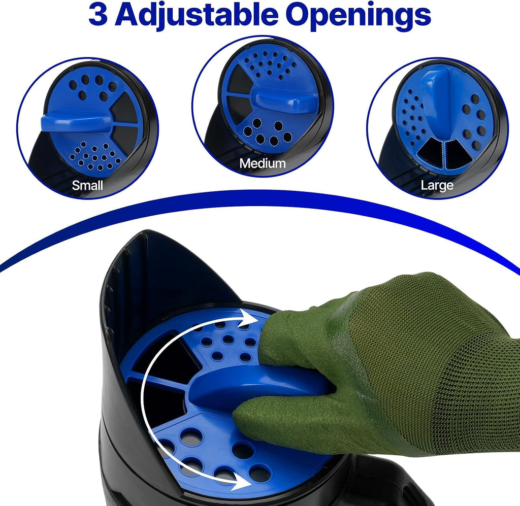 3-Adjustable-Setting Handheld Spreader, Multi-Use Lawn Spreaders for Fertilizer, Grass Seed, Salt and Ice Melt