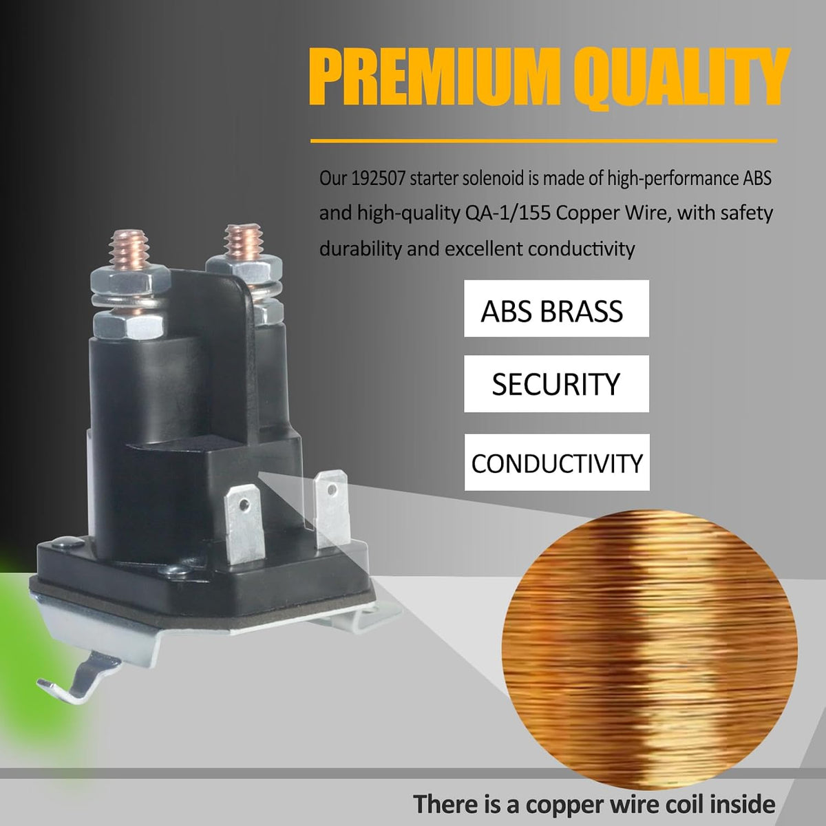 192507 Starter Solenoid Replacement for AYP Pou-LAN Hus-qvarna 582042802 532192507 Crafts-Man YS4500 LT2000 YT3000 Cub Ca-det 725-06153A 21546294 435-325 Lawn Mower Tractor LT2000 YS4500