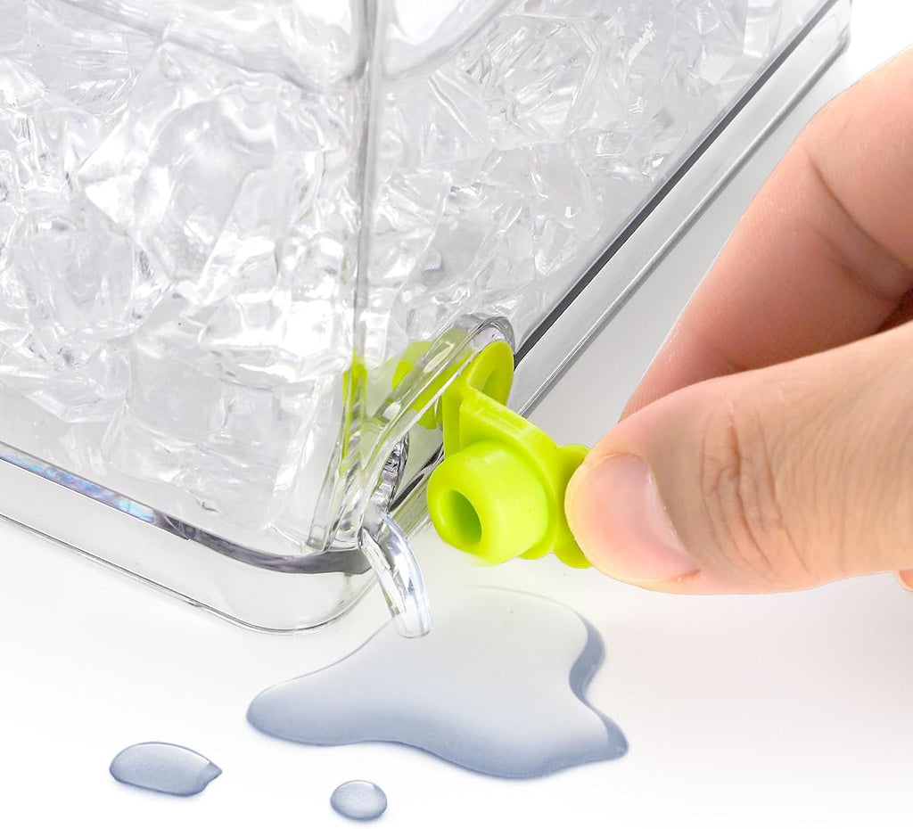 Large Ice Chilled Condiment Server with Lid, 4 Compartments Chilled Condiment Caddy, Bar Garnish Serving Platter