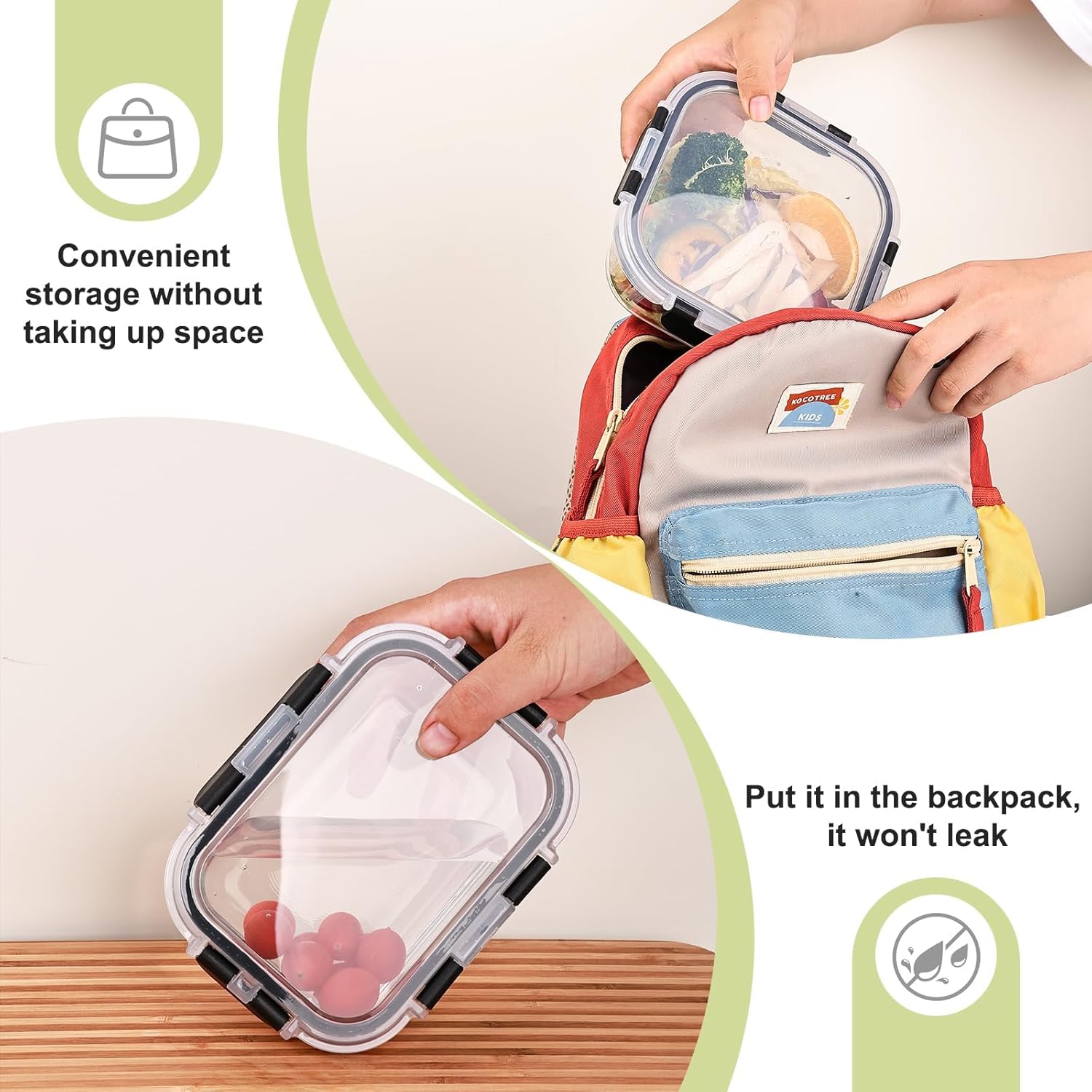 8 Pack Glass Food Storage Containers with Lids, Meal Prep Containers, Airtight Bento Boxes with Leak Proof Locking