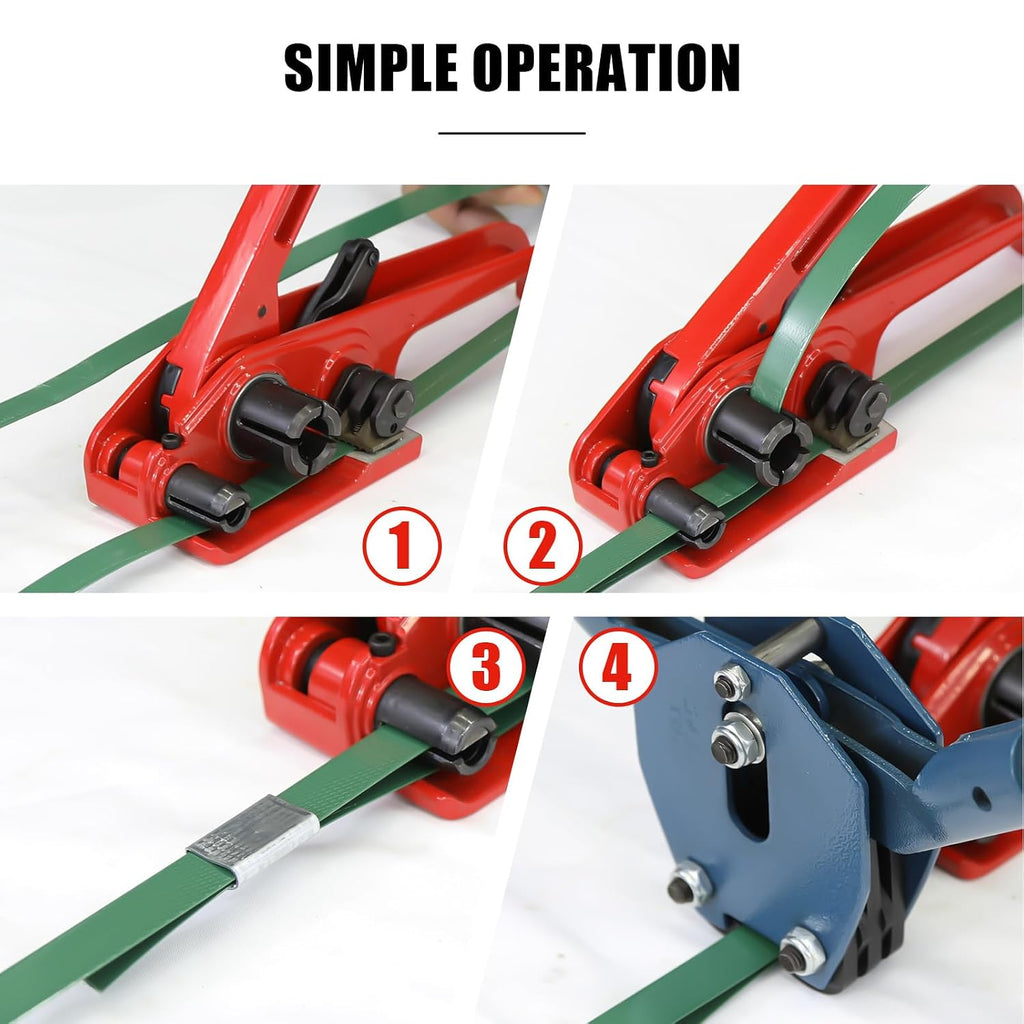 Heavy Duty Banding Strapping Tensioner & Cutter Manual Packaging Tools Windlass for 1/2"-3/4" Width Polyester Poly