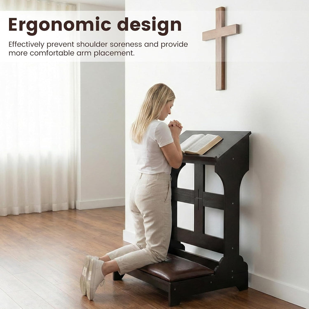 Prayer Kneeler Bench Wooden Prayer Bench for Kneeler Prayer Wooden Church Prayer Chair Prayer Bench Stool Padded