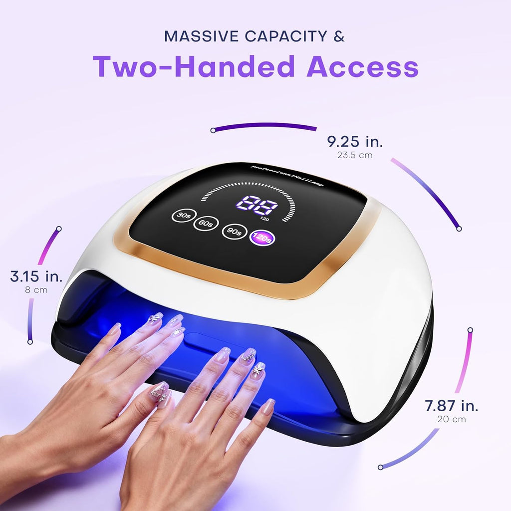 UV Nail Lamp, 180W LED Nail Dryer for Gel Polish, Touch Screen, 42 Beads | Auto Sensor Curing Light with LCD Display