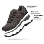 Men's Low Top Waterproof Hiking Shoes,Brown/Black/Tan,6.5