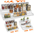 Expandable Spice Rack Organizer for Cabinet - 3 Tier Adjustable Cabinet Spice Organizer Easy Visibility - Spice