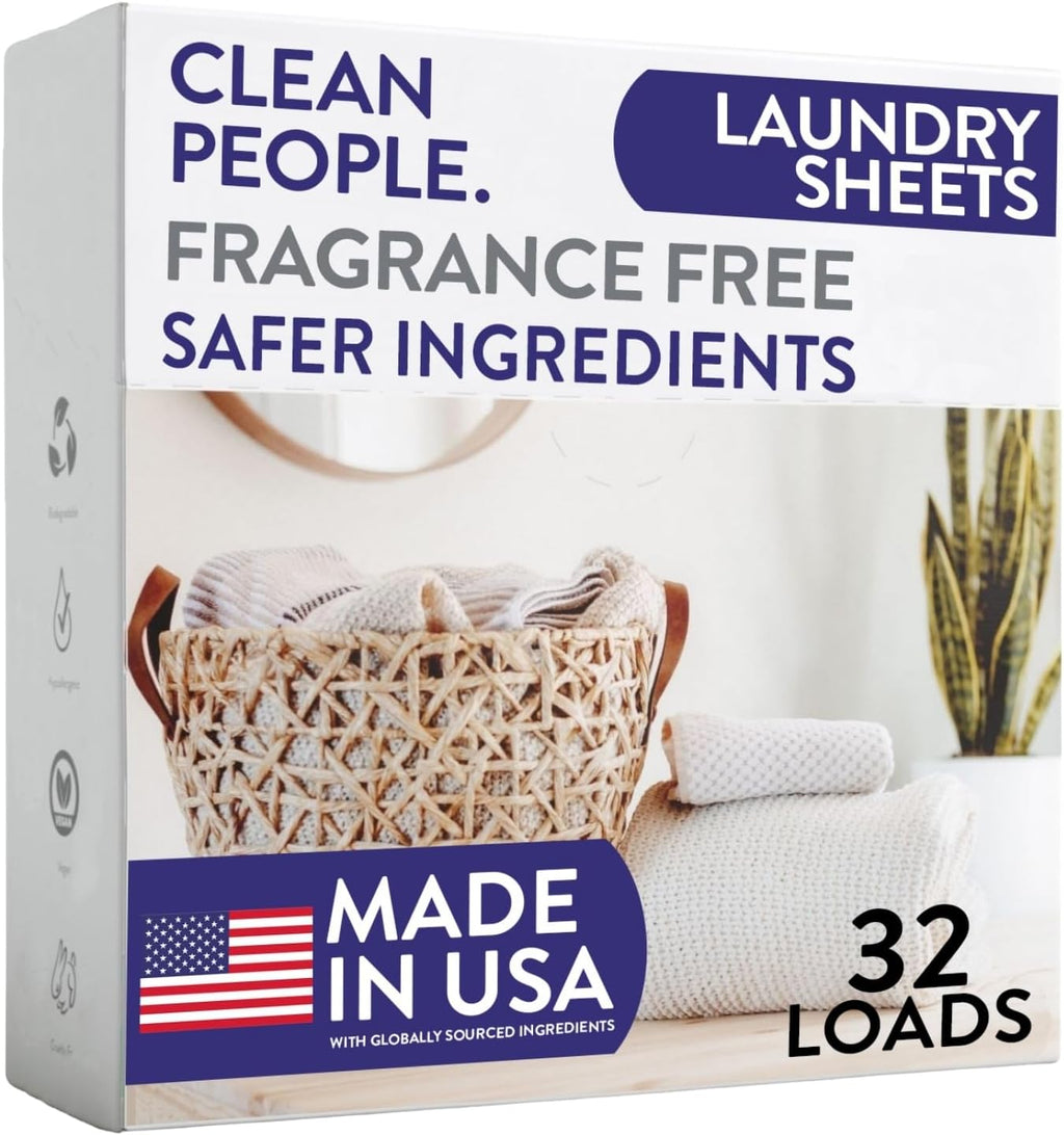 Fragrance Free Laundry Detergent Sheets - Laundry Soap - Ultra Concentrated, Recyclable Packaging, Stain Fighting