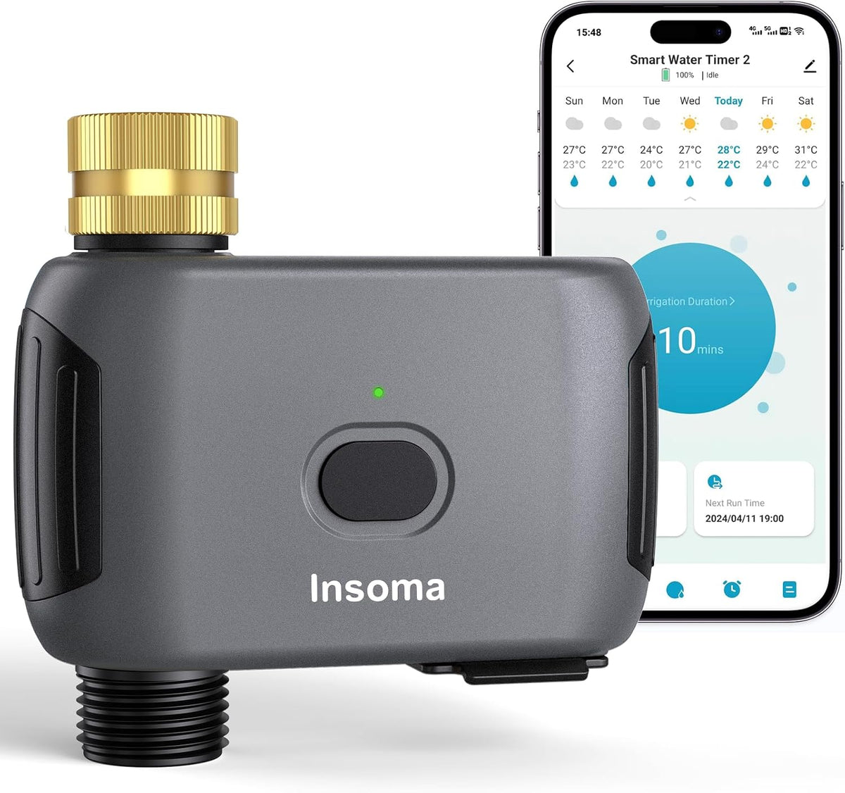 WiFi Water Timer for Garden Hose Brass Inlet, Smart Sprinkler Timer, APP Remote Control WiFi Hose Timers, Voice