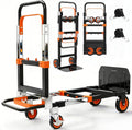 3-in-1 Folding Heavy Duty Hand Truck Dolly Cart Trolley with Wheels(Orange)