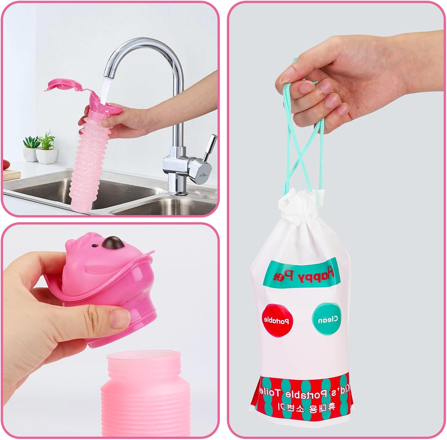 Portable Urinals for Men, 25oz Spill Proof Urine Bottle, 2PCS | Collapsible,Leak Proof, Pocket-Size,Reusable,Travel