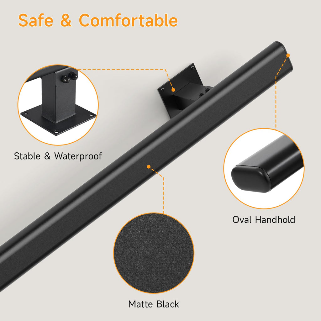 Stair Railing Indoor 5-12FT Hand Rails for Outdoor Steps