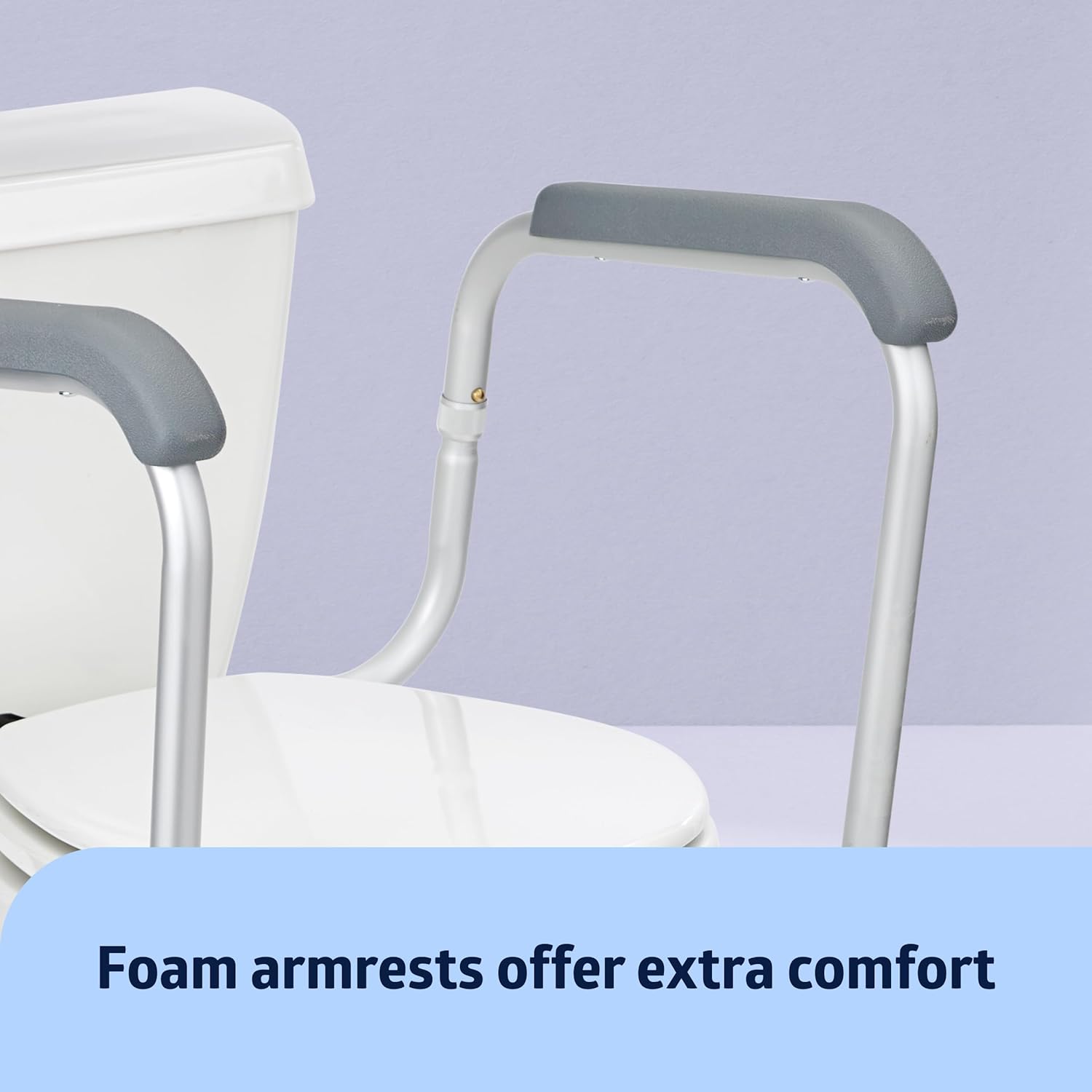 Toilet Handle Safety Rail, Grab Bar for Bathroom, 26" to 31" Adjustable Height, 250-lb. Capacity