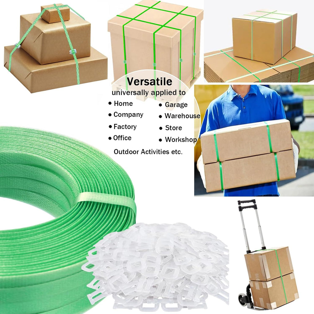 Plastic Packaging Banding Strapping Kit, Green