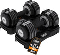 22/33 lbs Pair/Single Adjustable Dumbbells Set,Premium Quick Adjust, 10 in 1 Adjustable Dumbbell Set for Men and