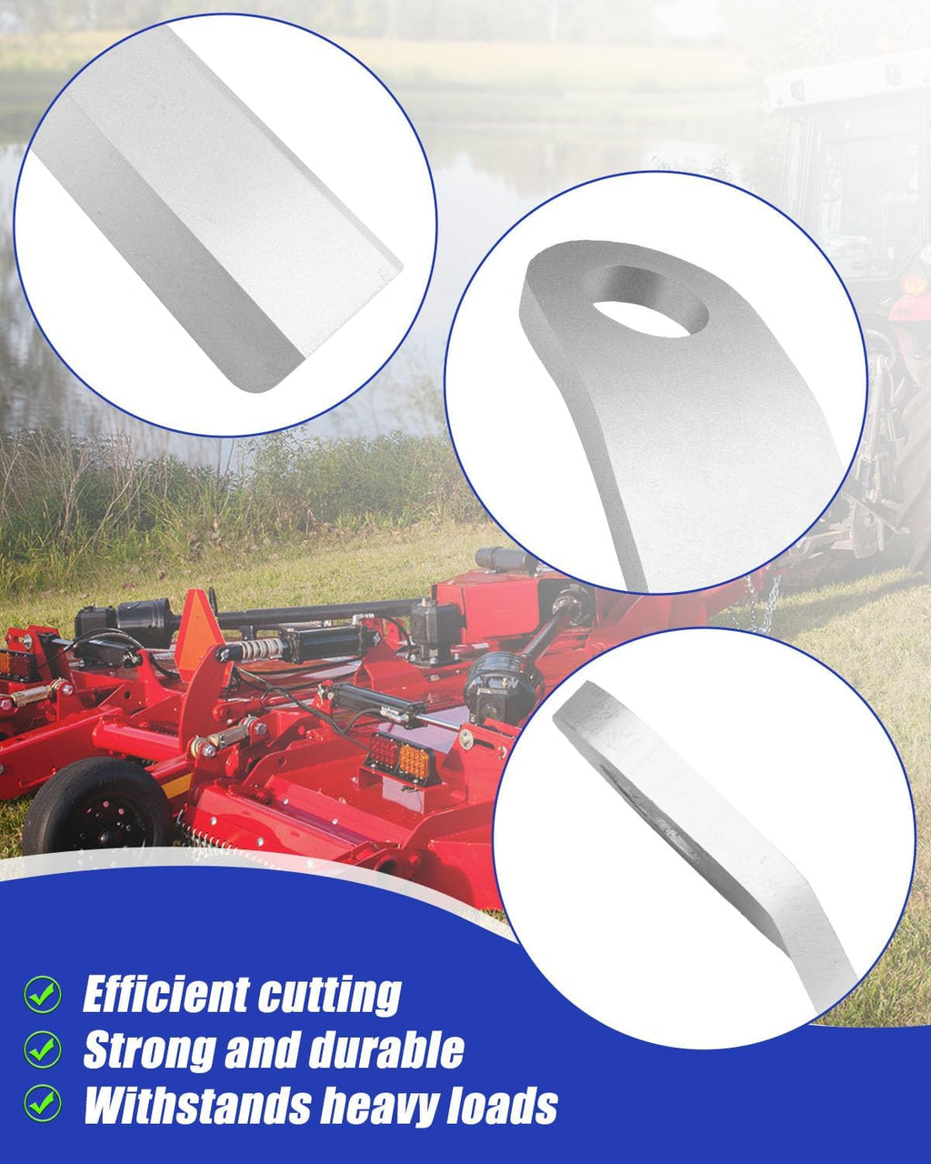 Rotary Cutter Blades Fit for Mower King Bush Hog, 10mm 2-3/8" x 14" x 3/8" | Compatible with John Deere Bobcat Case