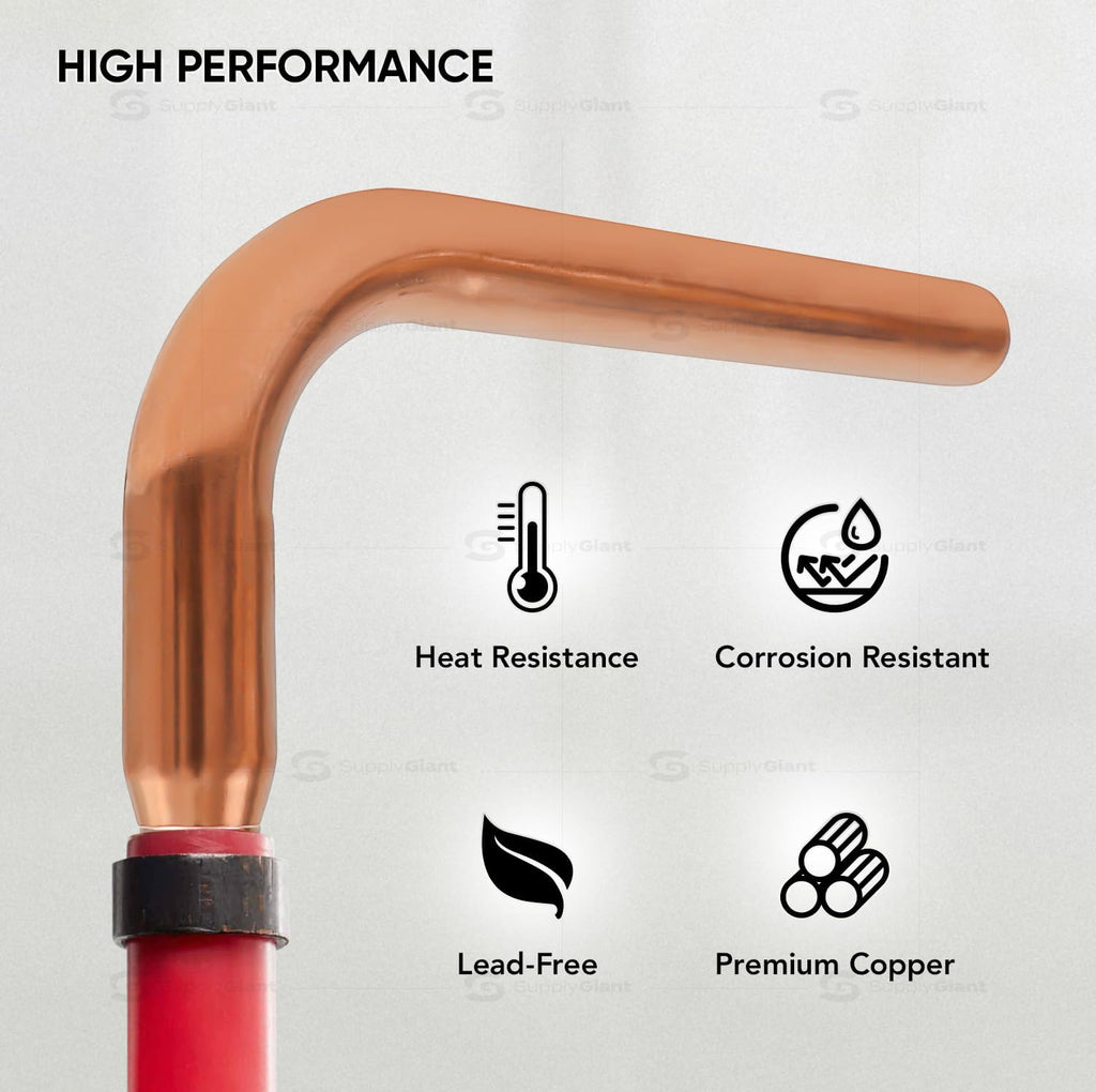 Supply Giant QTP-34M8 PEX Copper Stub Out Elbow, 3/4", Brass