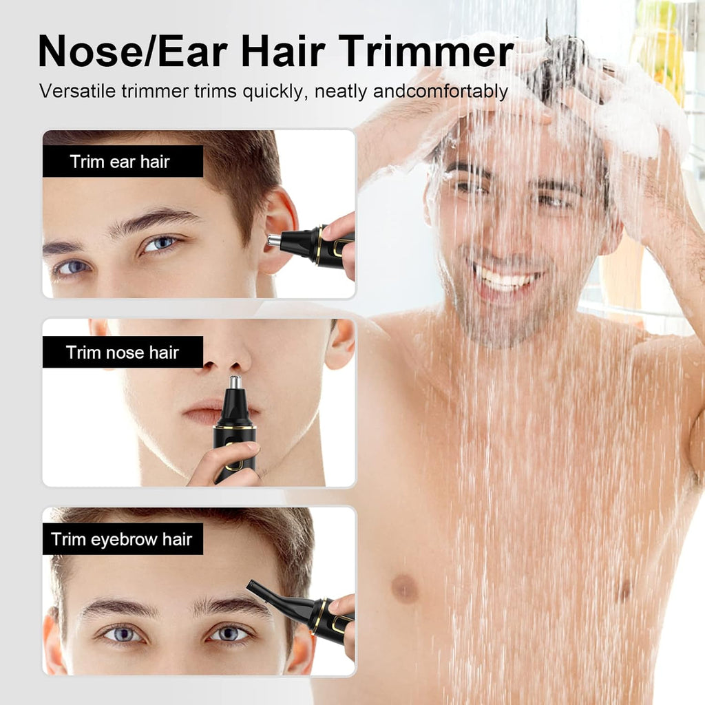 Nose Hair Trimmers for Men，Rechargeable Hair Trimmer 2 in 1 Painless Multifunctional Ear and Nose Hair Trimmer with