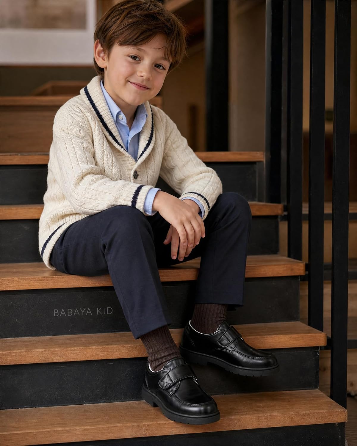 Boy's Oxford Dress Shoes School Uniform Shoes Black