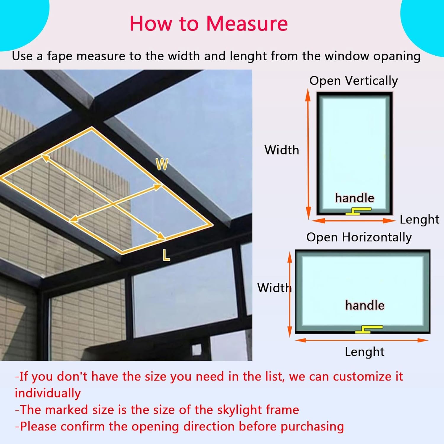 Roof Lighting Well Window & Manual Skylight, House, for Basement Daylighting Door(65x100cm/25.6x39.4in)
