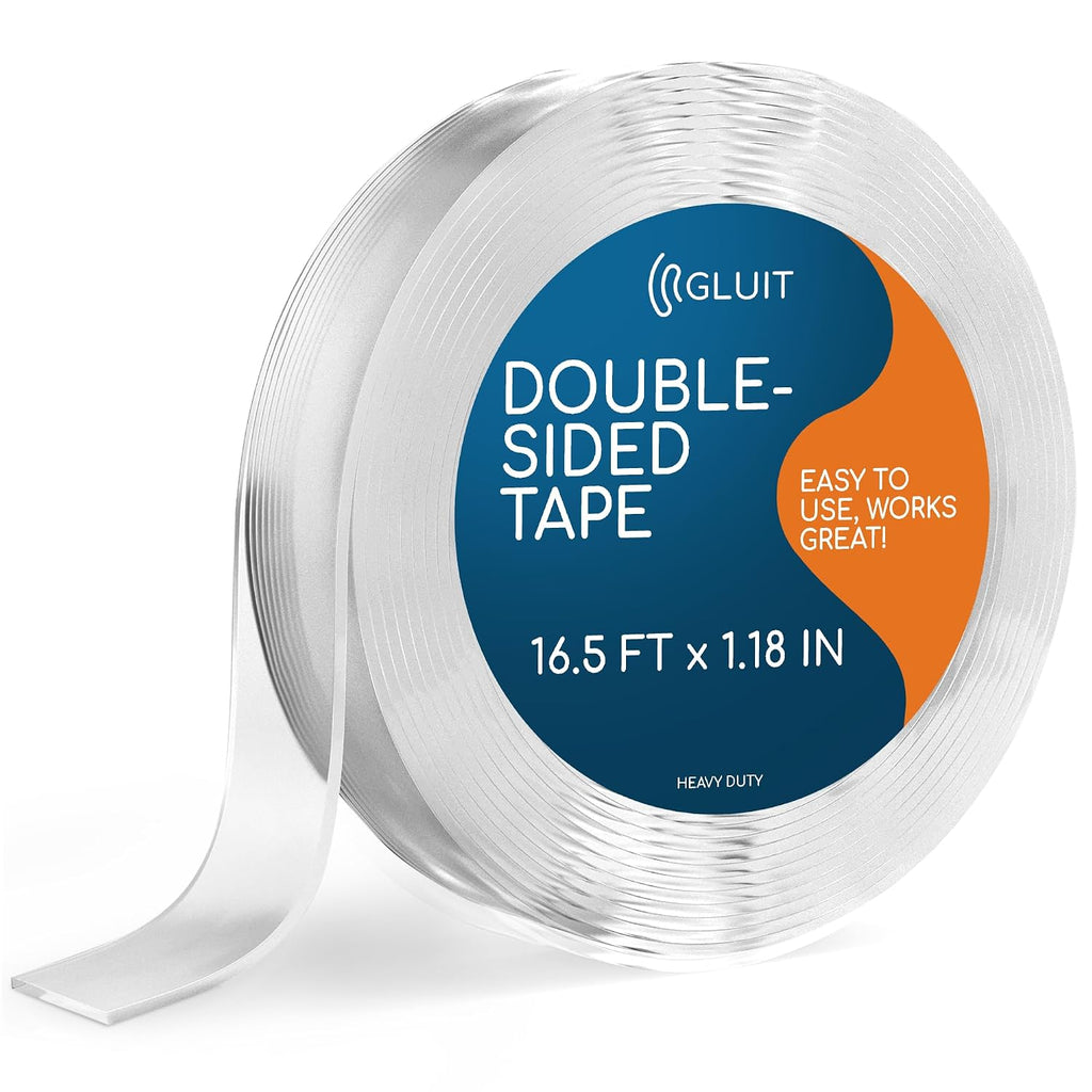 Heavy Duty Clear Double Sided Mounting Tape, 16.5 ft, Holds 17.5 lbs