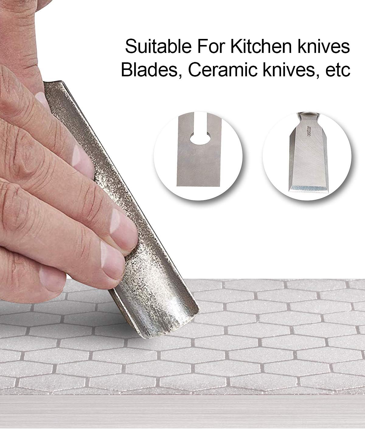 Diamond Sharpening Stone 2 Side Grit 400/1000 Diamond Plate Honing Stone 8-inch Hone Sharpener White