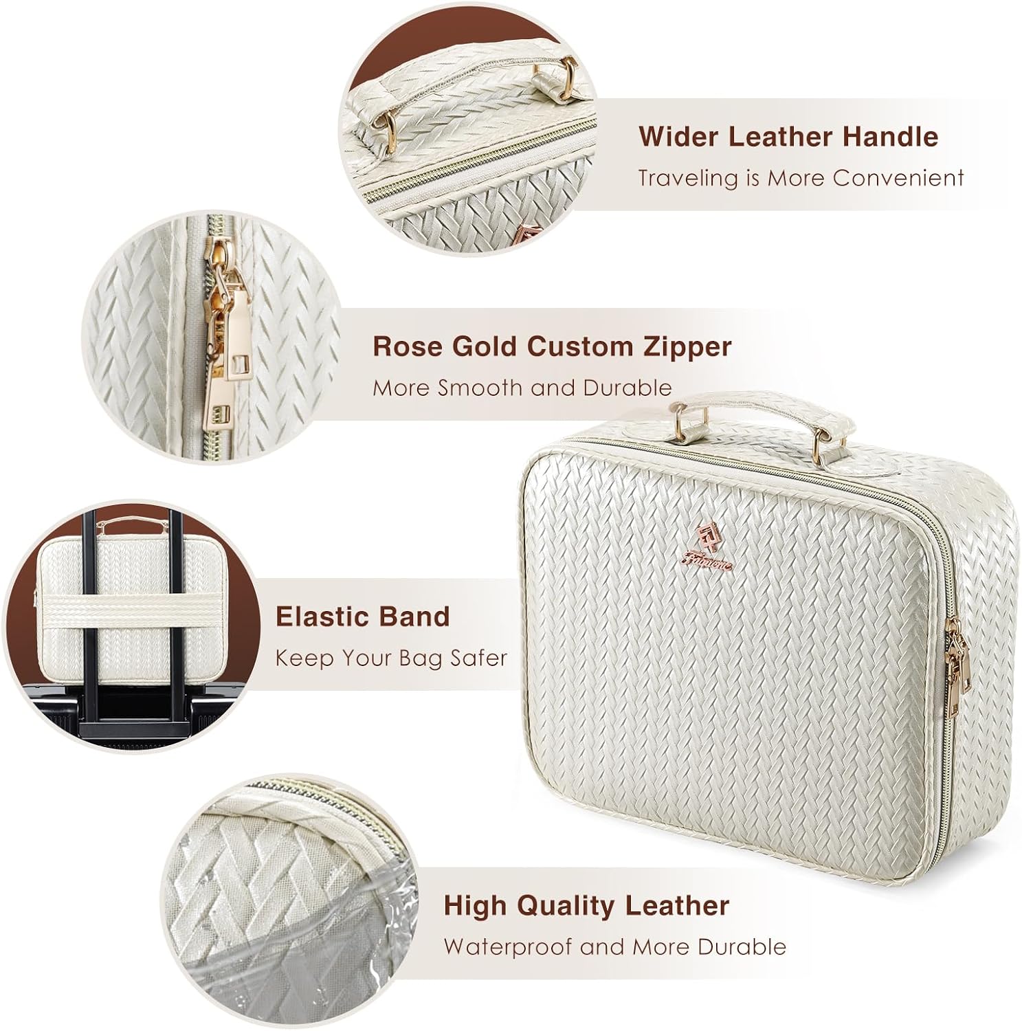 Makeup Bag with LED Lighted Mirror 12.2 IN Travel Makeup Bag Adjustable Brightness in 3 Colors Cosmetic Organizer