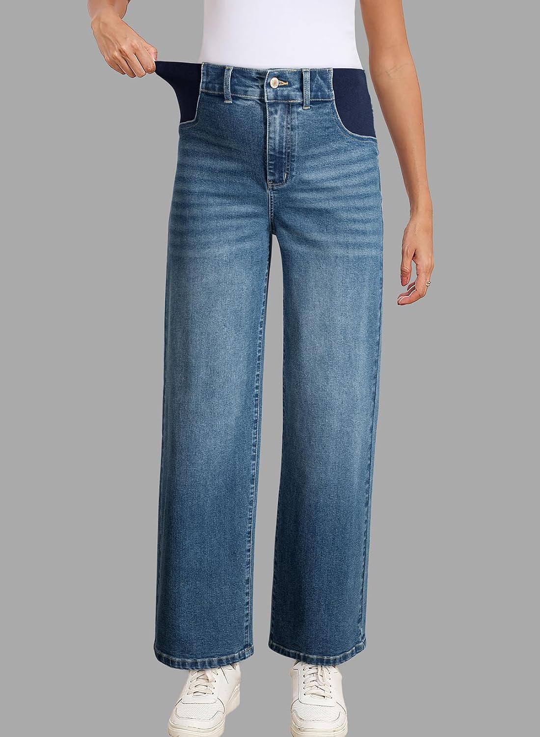 Maternity Jeans for Women Wide Leg Pregnancy Pants