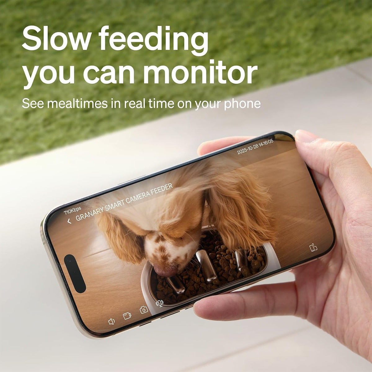 Automatic Cat Feeder with Camera, Auto Pet Food Dispenser Slow Feeder Dog Bowl, 1080P HD Video with Night Vision, 5G