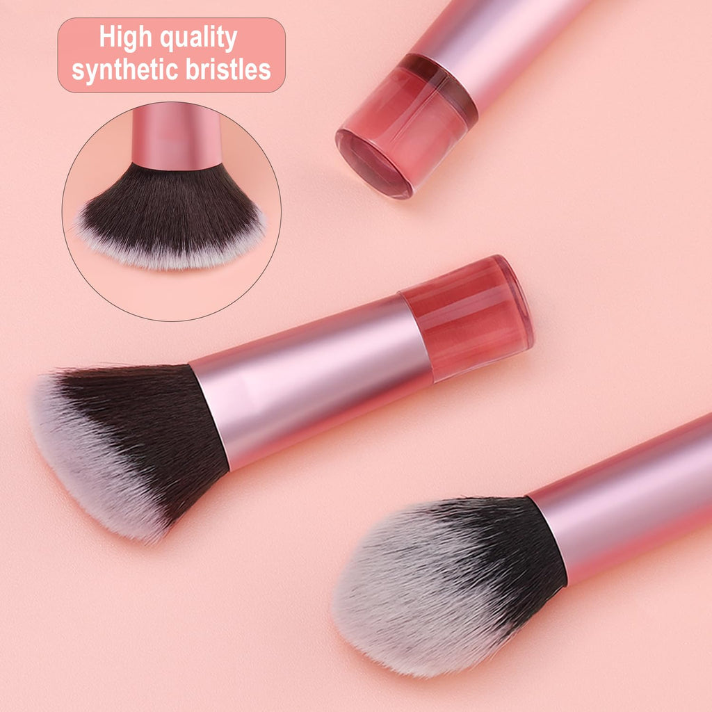 Foundation Contour Powder Brush Set, 3PCS Premium Travel Kabuki Mini Brush
