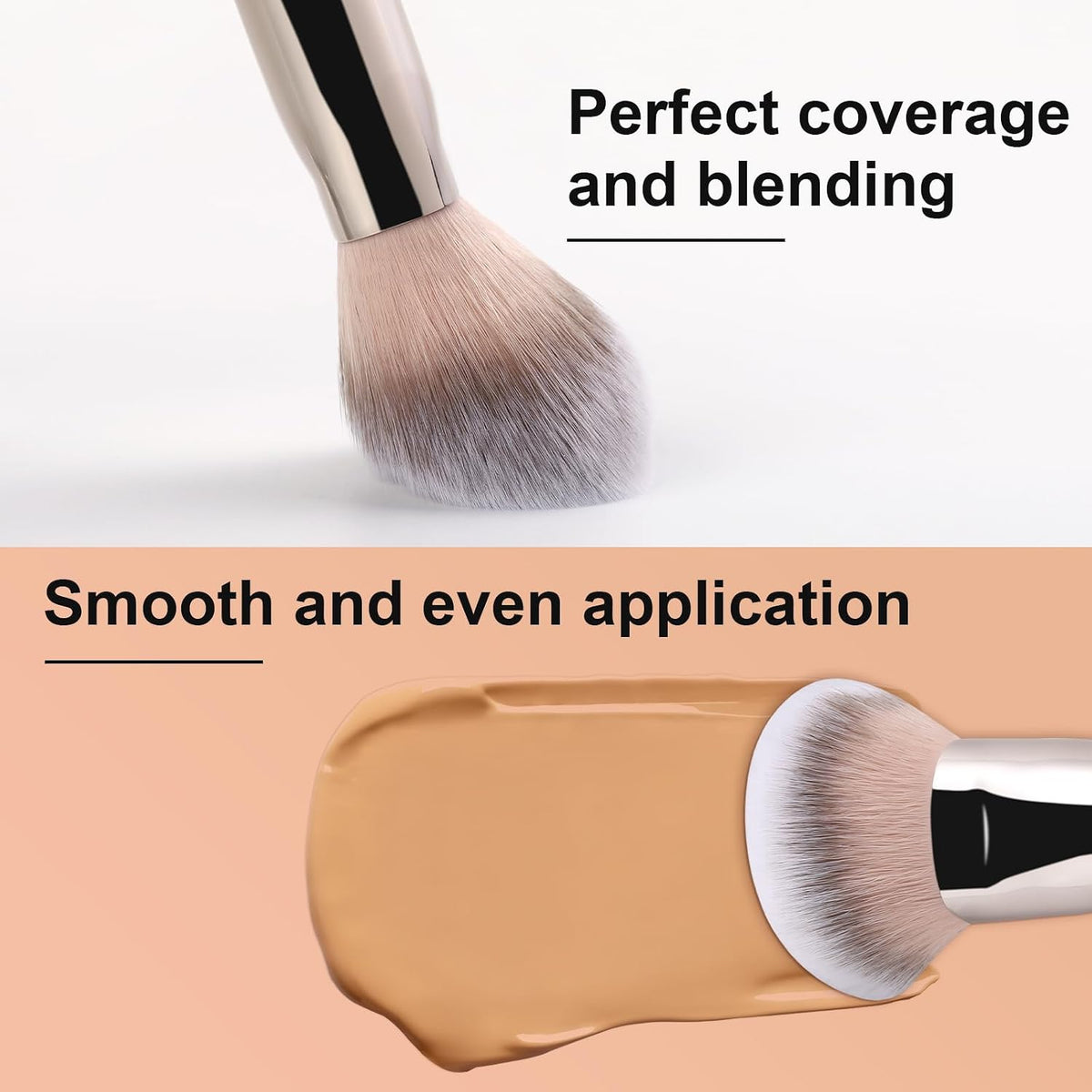 Domed Foundation Brush, Soft Dense Base Blending Stippling Brush