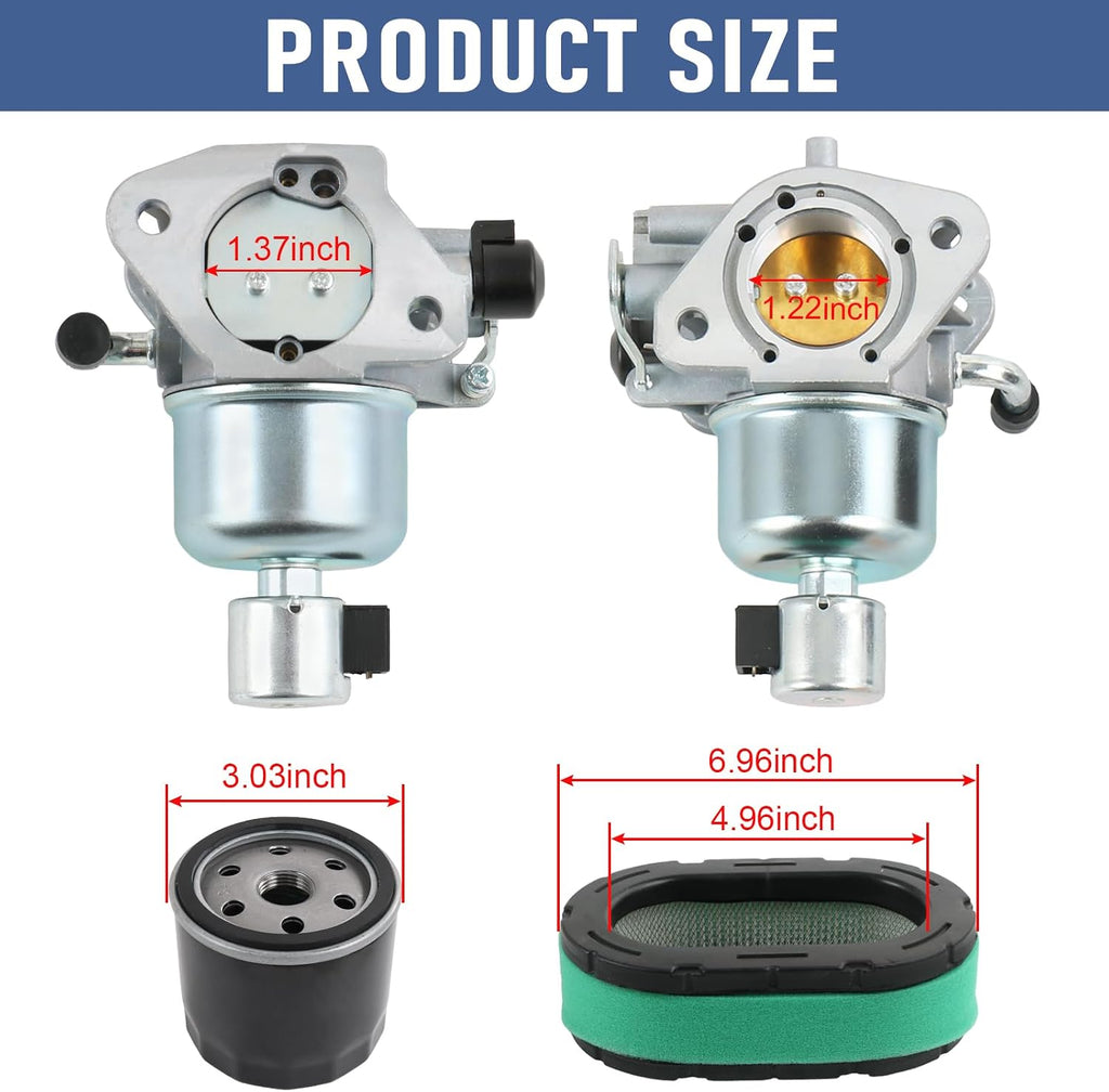 16-853-19S Carburetor Replacement For Kohler KT725 KT730 KT735 KT740 KT745, Include Air Filter, Fuel Pump, Oil Filter parts, Replace 32-853-67-S, 32-853-63S