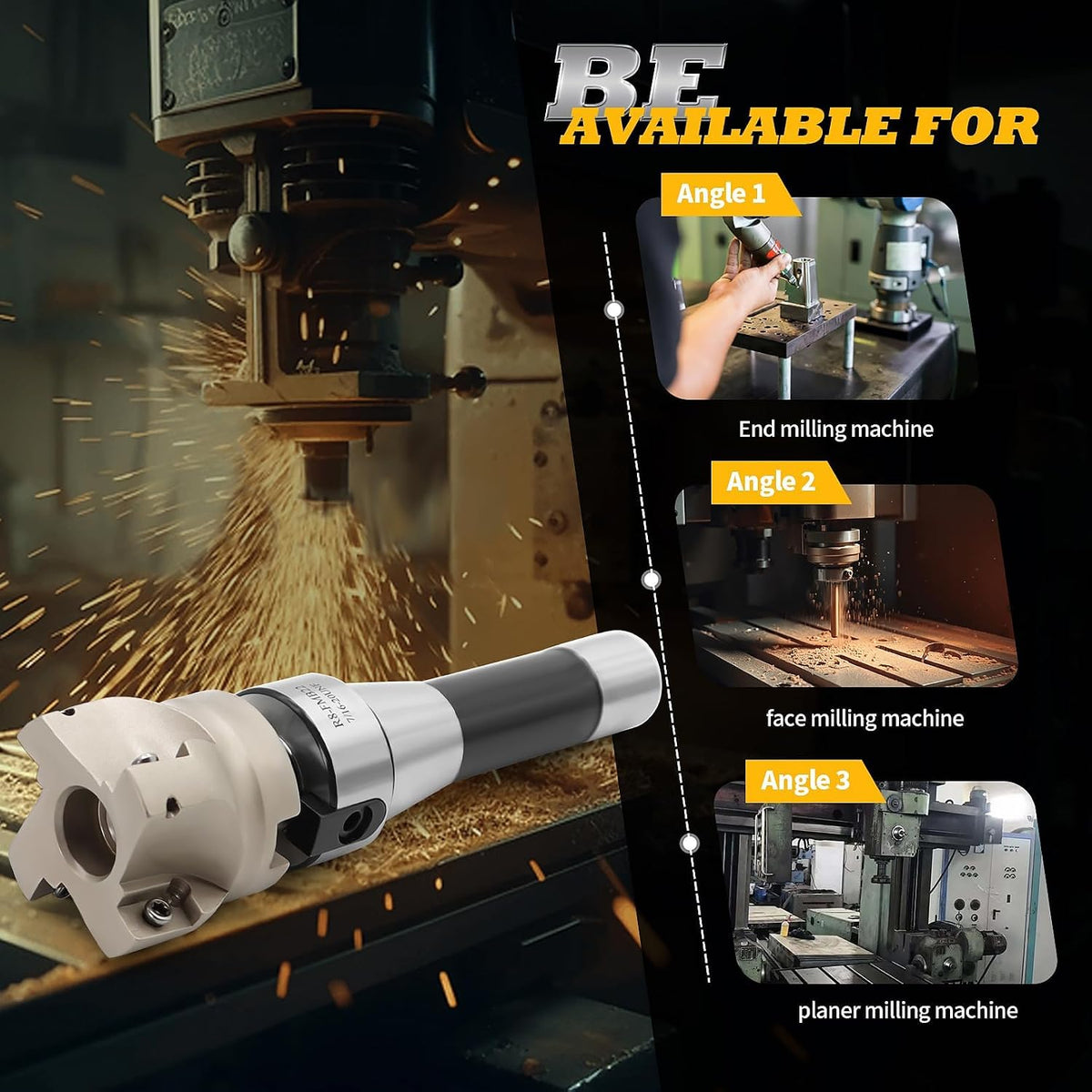 R8 FMB22 7/16-20UNF Face Mill Arbor 400R 50MM Shell Mill Cutter