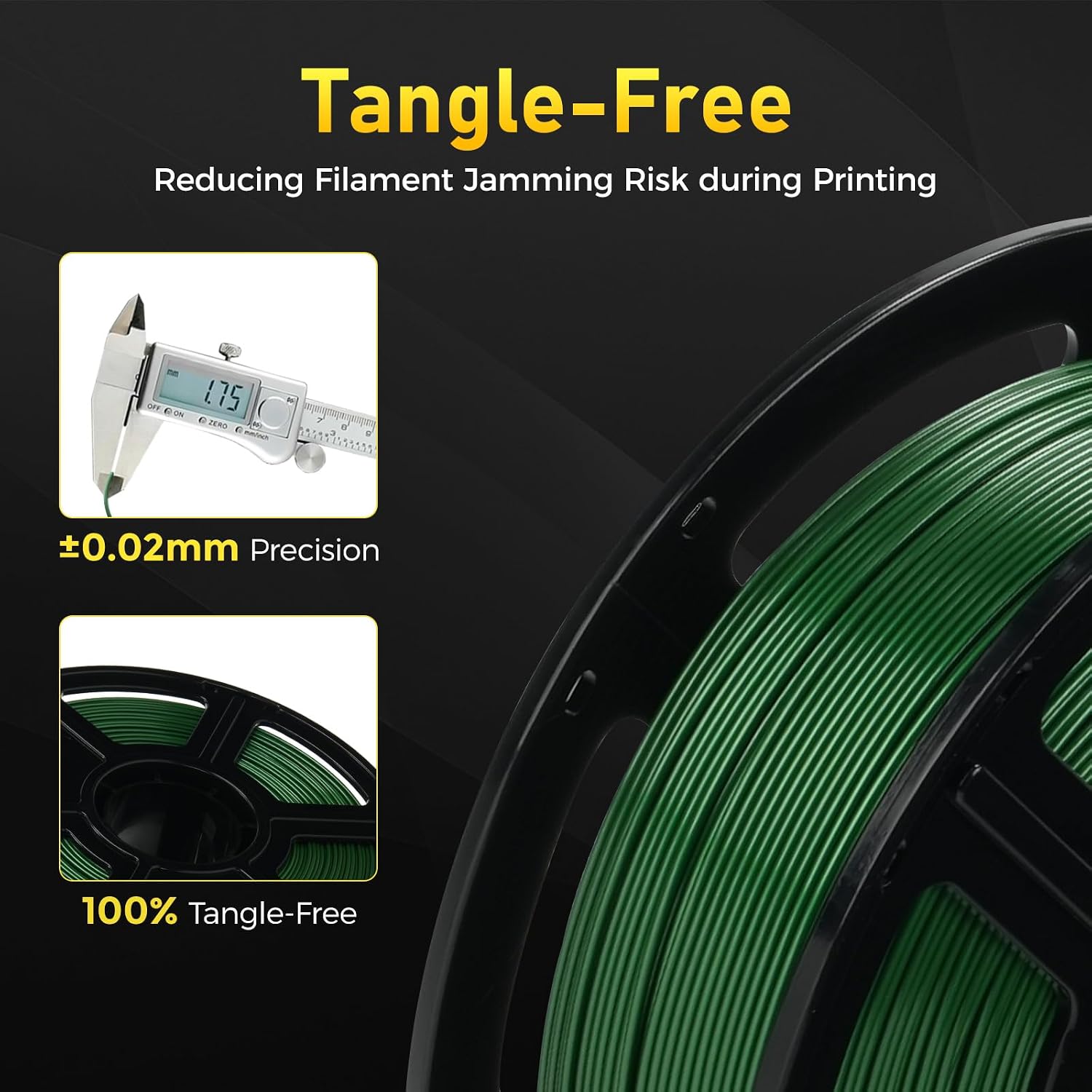 Rapid PETG Filament 1.75mm Metallic Green, Max 600mm/s High Speed Printing, 3D Printer Filament 1kg Spool