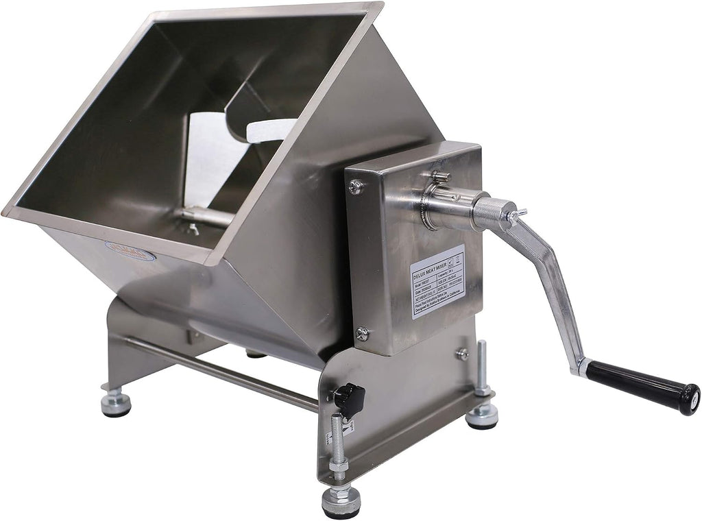 CMI Commercial Tilting Mixer Stainless Steel Manual Meat Mixers with Lid, 35Lb/20L Tilt Tank,(Mixing Maximum 35Lb for