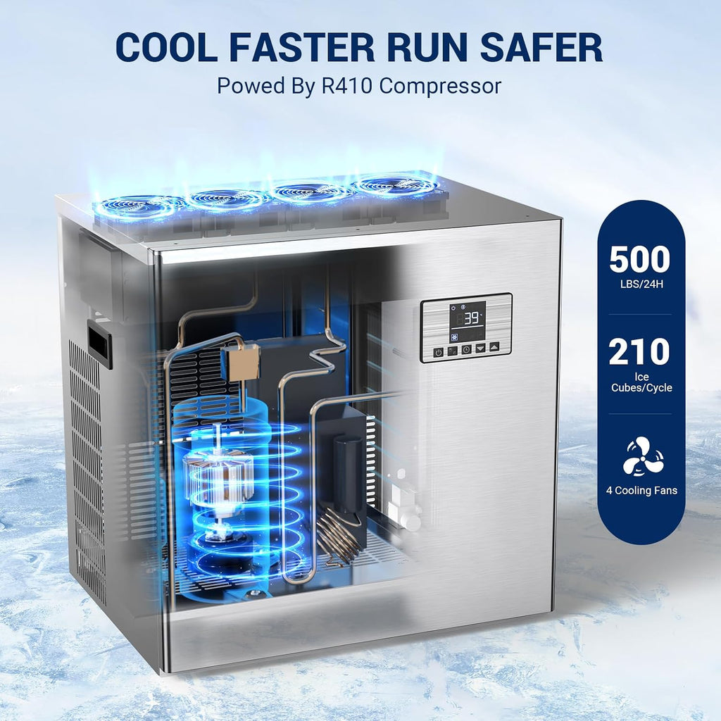 Commercial Ice Maker Machine, 680lbs/24H Ice Maker Head Only