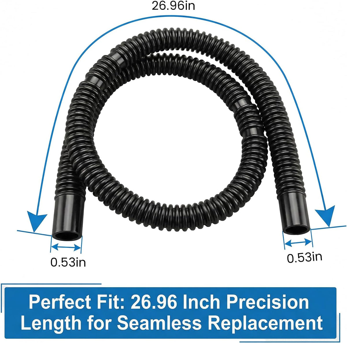 W10878507 Dishwasher Inlet Hose - 26-inch long dishwasher hose, compatible with Whirlpool, Kenmore, KitchenAid, and Maytag dishwashers. Replaces GU2300XTVT0, GU3200XTVY2, WDTA50SAHZ0