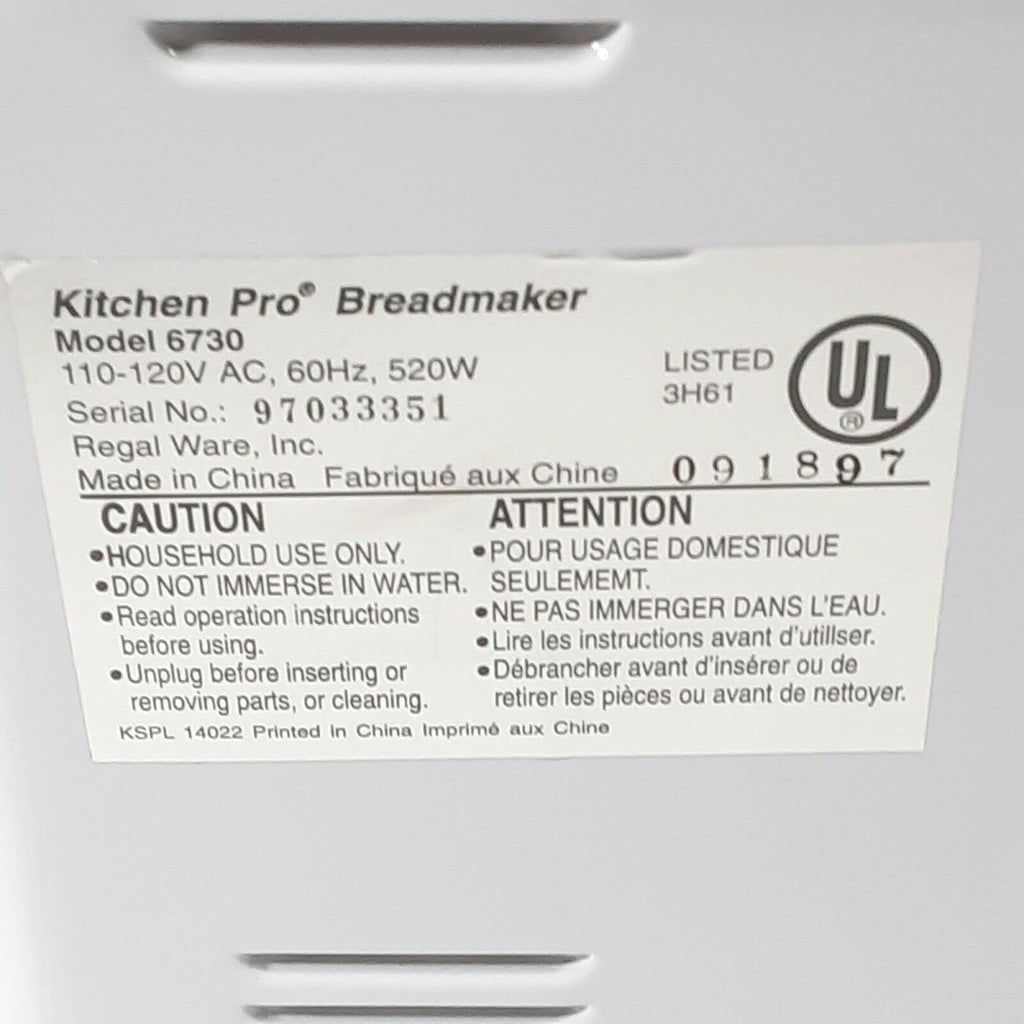 Belt for Regal Bread Maker Machine Models K6730 K6731 K6732 only
