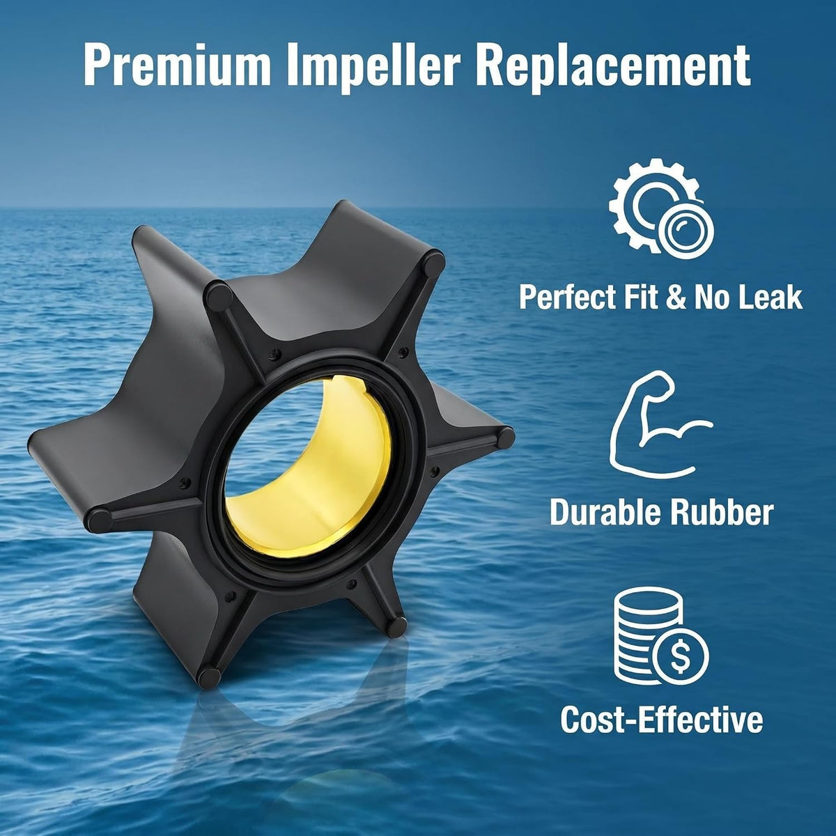 Water Pump Impeller 47-89983T 6-Vane for Mercury 30-70HP