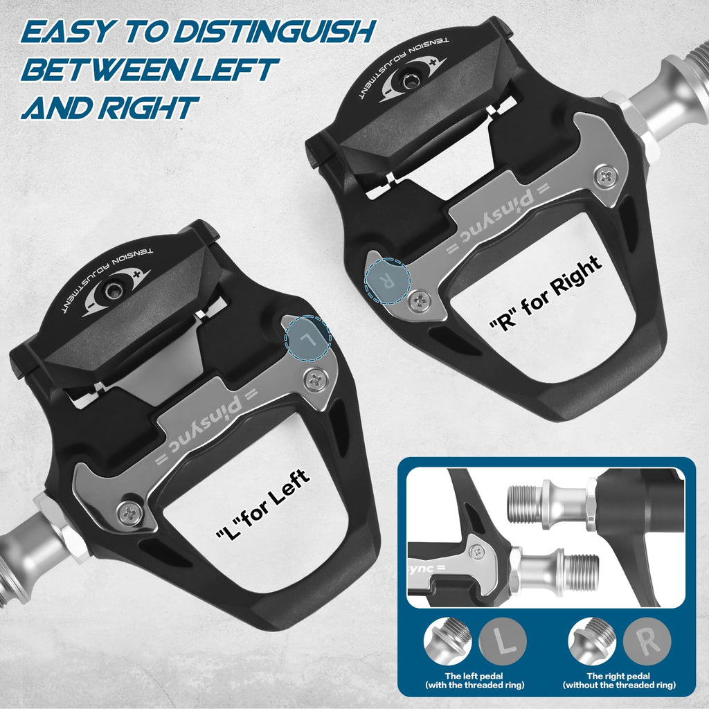 Road Bike Clipless Pedals Compatible with SPD-SL Cleats, 9/16-Inch