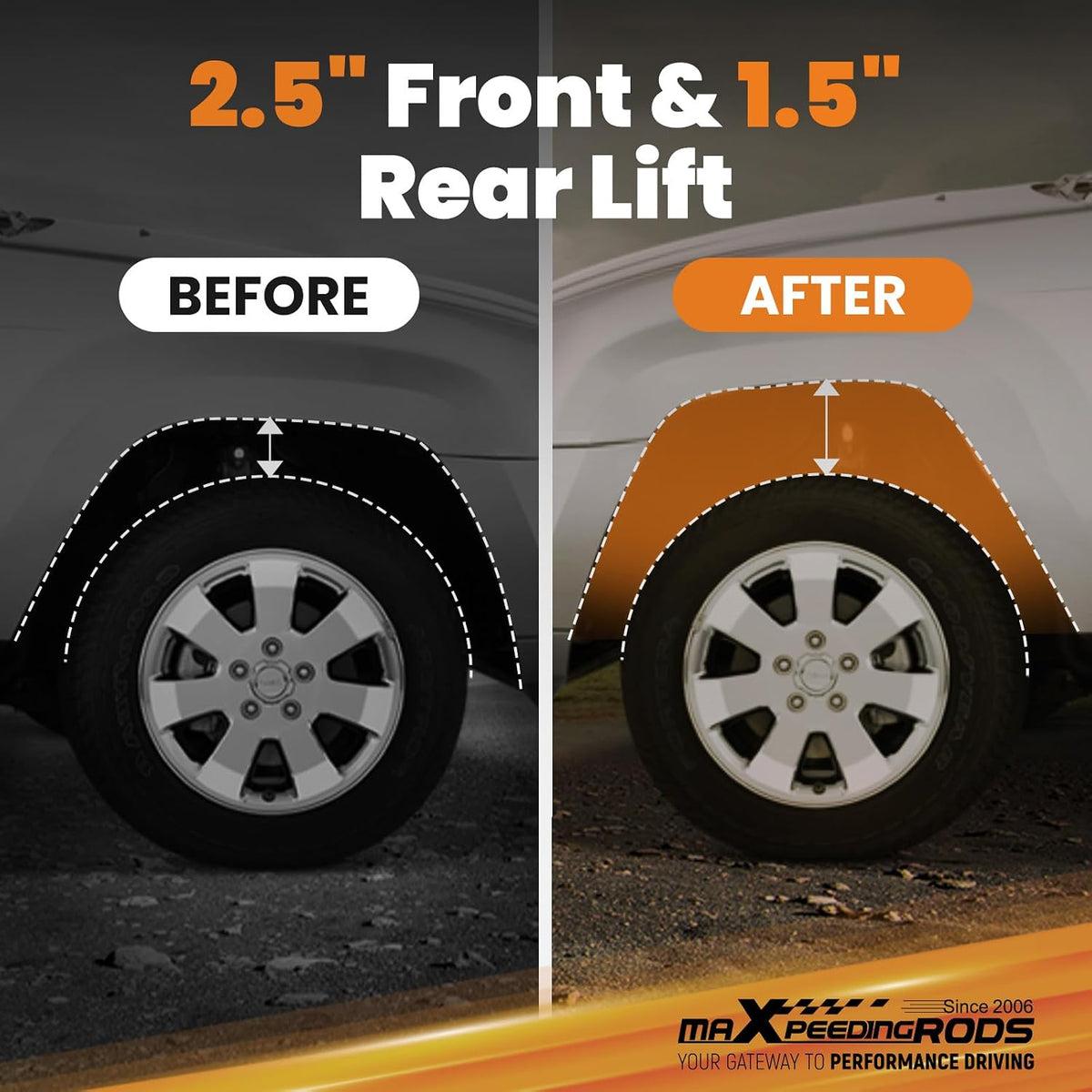 maXpeedingrods 2.5” Front & 1.5” Rear Lift Leveling Kit for Toyota RAV4 2019-2025 2WD/4WD