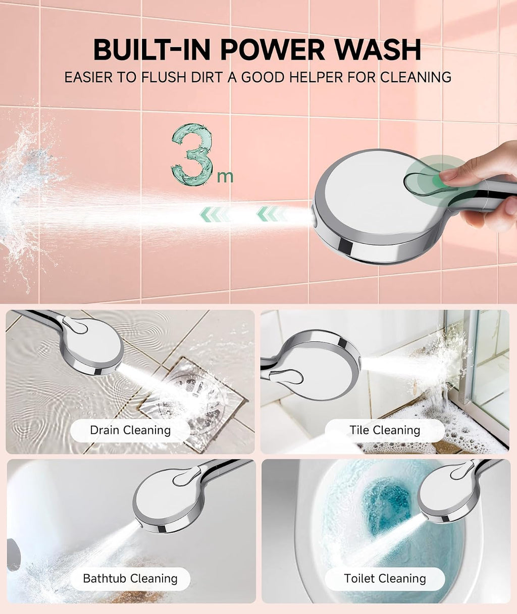 Filtered Shower Head with Handheld, 9-Spray Setting Detachable Showerhead with Filters, Shower Head for Hard Water
