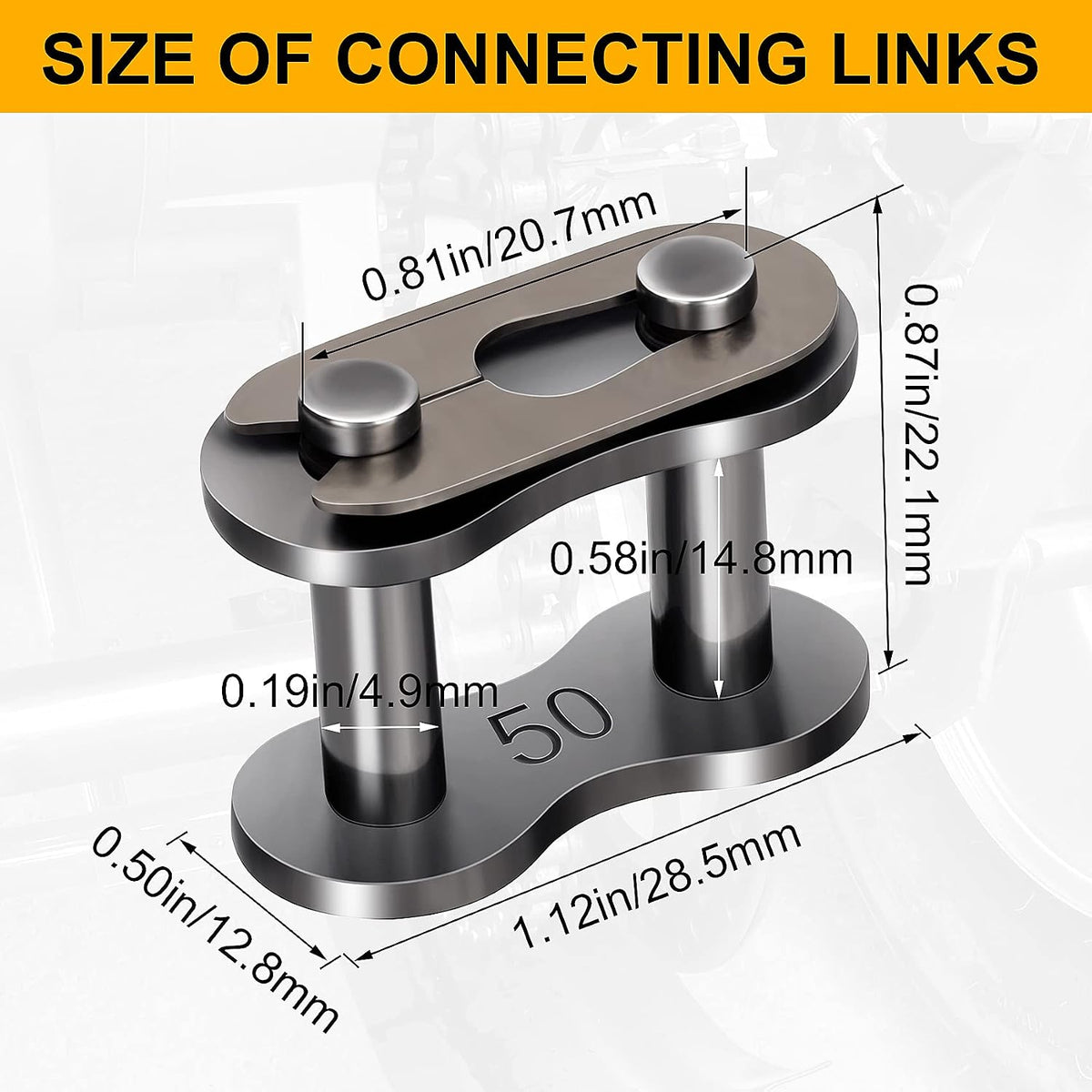 OIIKI 10 Pack #50 Roller Chain Connecting Links