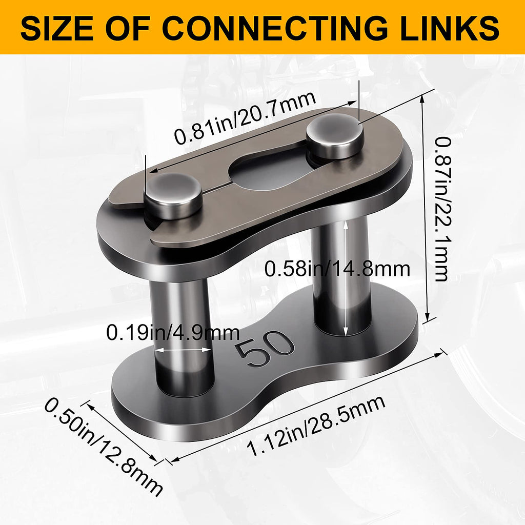 OIIKI 15 Pack #50 Roller Chain Connecting Links