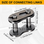 OIIKI 15 Pack #50 Roller Chain Connecting Links